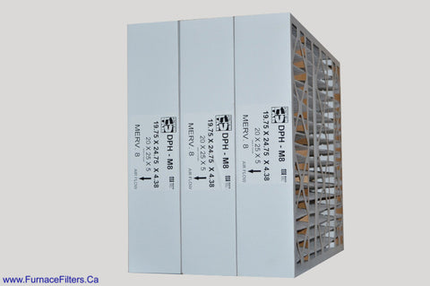 CARRIER Aftermarket Part # FILXXCAR0020 / FILCCCAR0020 Size 20 x 25 x 4 5/16". MERV 8. Case of 3