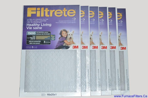 3M Filtrete 16 x 25 x 1 MPR 1500. Case of 6