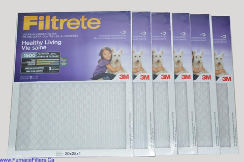 3M Filtrete 20 x 25 x 1 MPR 1500. Case of 6