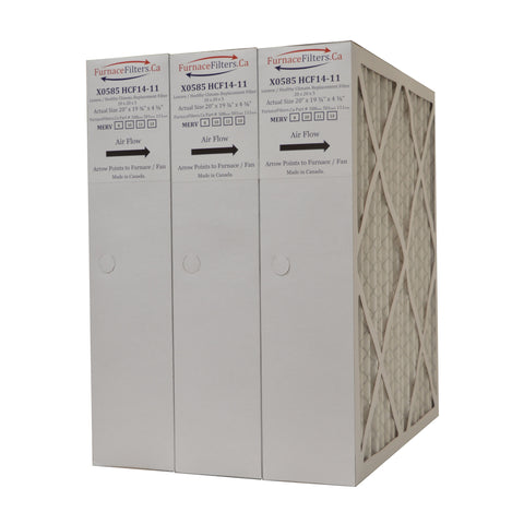 Lennox X0585 MERV 10 20x20x5 Healthy Climate Model # HCF14-11. Actual Size 20" x 19 3/4" x 4 3/8." Case of 3