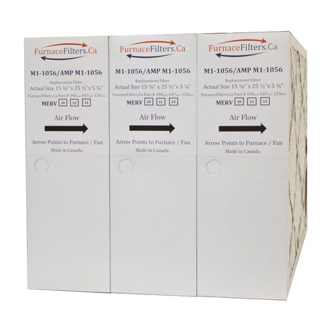 M1-1056 MERV 13 Furnace Filter. Actual Size 15 3/8" x 25 1/2" x 5 1/4". Case of 3