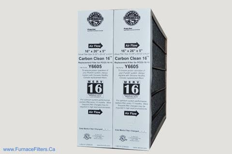 Y6605 Lennox PureAir PCO3-16-16 MERV 16 Filter- 16" x 26" x 5". Package of 2