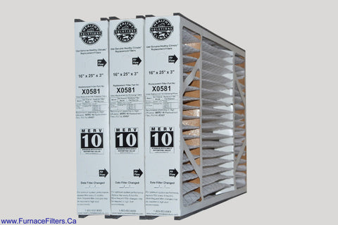 LENNOX/HEALTHY CLIMATE Part No. X0581 MERV 10 for BMAC-12C. Package of 3