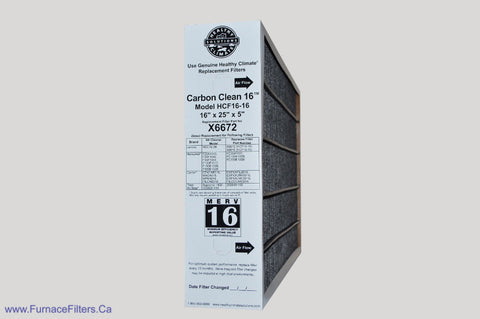 LENNOX/HEALTHY CLIMATE Part No. X6672 MERV 16 for Model HCF16-16. Package of 1