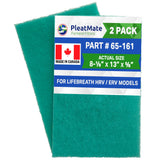 65‐161 Lifebreath HRV Filters, Synthetic Media with actual size : 8 1/8" x 13" x 5/8" each - Set of 2