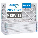 20x25x1 MERV 13 Furnace Filters Case of 12