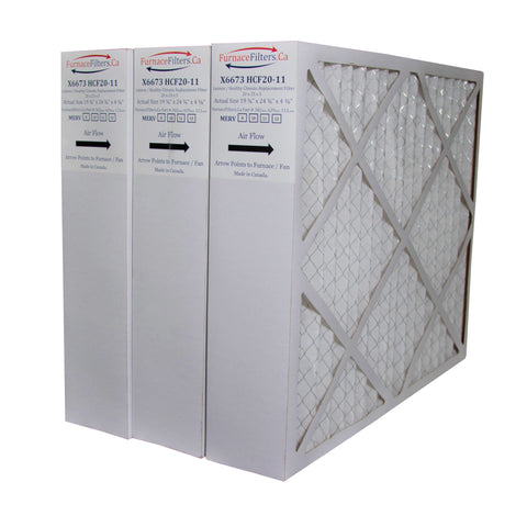 Lennox X6673 20 x 25 x 5 Replacement MERV 11. Actual Size 19 3/4" x 24 3/4" x 4 3/8." Made in Canada by Furnace Filters.Ca. Package of 3