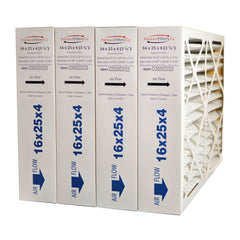 16x25x4 MERV 10 Pleated Furnace Air Filters. Actual Size 15 3/8" x 24 3/8" x 3 5/8." Case of 4 by FurnaceFilters.Ca