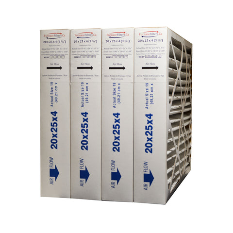 20x25x4 MERV 13 Furnace Air Filter. Exact Size Size 19 1/2 x 24 1/2 x 3 3/4. Case of 4 by FurnaceFilters.Ca