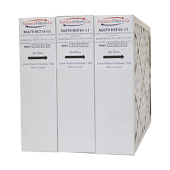 X6670 MERV 10 Lennox 16x25x5 Furnace Filters. Actual Size 15 3/4" x 24 3/4" x 4 3/8." Package of 3