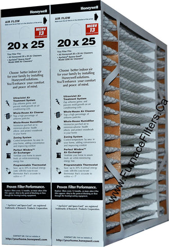 Honeywell 20 x 25 Part # FC200A1037 MERV 13. Package of 2