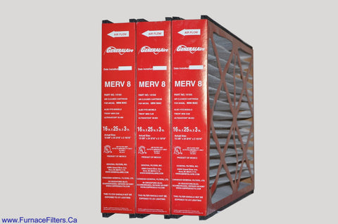 RESERVEPRO # GFI 4521 or 14164 Mac 1200, Genuine 16x25x3 MERV 8. Package of 3